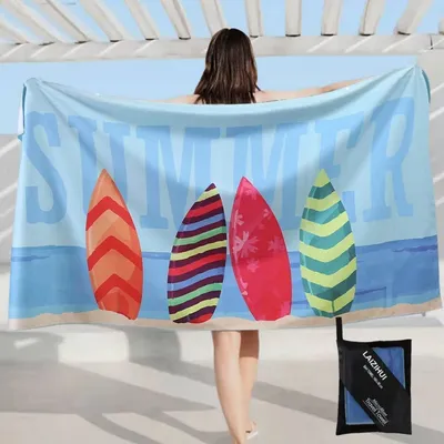 Produktbild von Microfaser Strandtuch sandfrei leicht groß 160x80 cm - Badetuch für Strand Sauna Reise