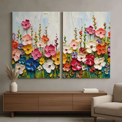 Immagine prodotto di Wallity, DEV3, Quadro decorativo su tela (2 parti), Multicolore, Tela, 160 x 120 cm