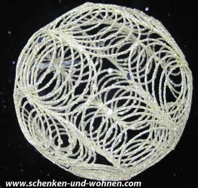 Produktbild von Drahtball, Drahtkugel - Spiralmuster, Champagne ca. 10 cm Durchmesser