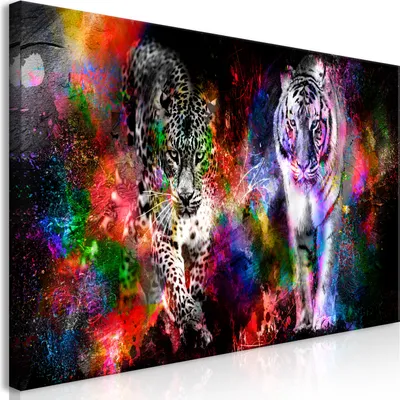 Produktbild von Wandbild Mega XXXL Tier 250x125 cm Einteiliger XXL-Format Kunstdruck zur Selbstmontage Leinwandbilder moderne Bilder DIY Wanddekoration Wohnung Deko Tiger Leopard Abstrakt g-C-0333-ak-e