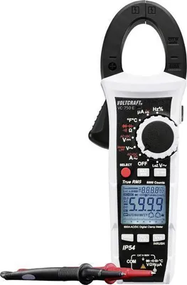 Image de VOLTCRAFT VC-750 E Pince ampèremétrique, multimètre manuel calibré (ISO) numérique Protégé contre les éclaboussures (IP54) CAT IV 600 V Affichage
