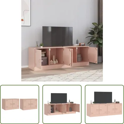 Produktbild von The Living Store TV-Schränke 2 Stk. Rosa 67x39x44 cm Stahl