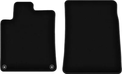 Produktbild von Wielganizator Velours-Autoteppiche vorne – passend für Peugeot 407 (Coupé, Limousine, Kombi, Bj. 2004-2011) –  schwarz, passgenau, mit Befestigungen set 2 Stk.