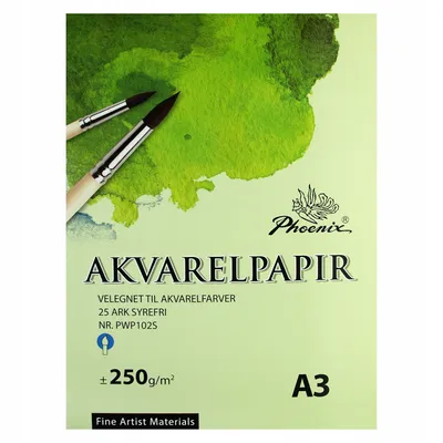 Produktbild von Aquarellblock Phoenix 250g A3, 25 Blätter, Aquarellpapier für Wasserfarben