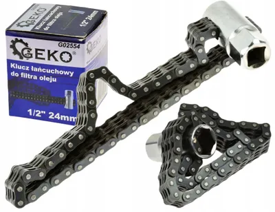 Produktbild von GEKO G02554 Kettenschlüssel für Ölfilter 130 mm 1/2" 24 mm