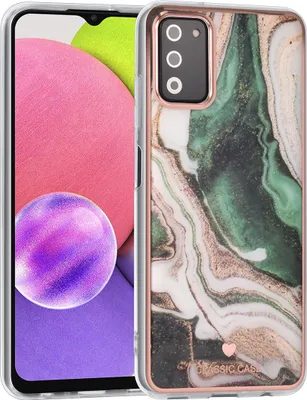 Produktbild von UNIQ Classic Case Samsung Galaxy A03s TPU Back Cover - Marble Green