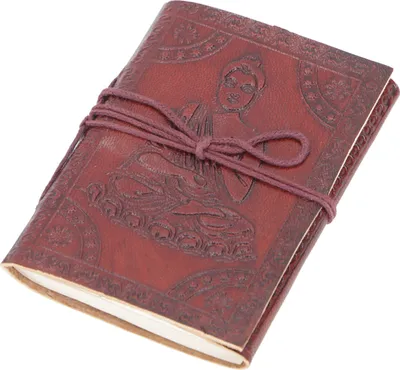 Produktbild von Notizbuch, Lederbuch, Tagebuch mit Ledereinband 50 Seiten - Buddha 9*12 cm, Braun, Papier,Leder, Notizbücher & Tagebücher