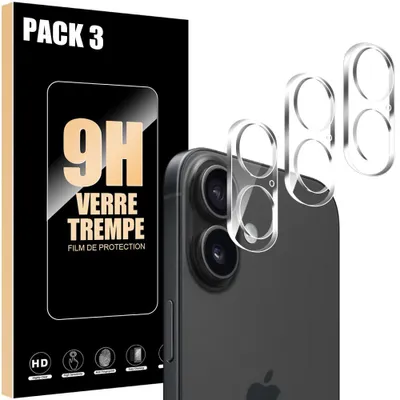 Image de 3 x Protection Objectif pour iPhone 17, Verre Trempé Anti-Rayures Antichoc Rigide