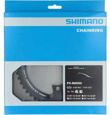 Produktbild von SHIMANO Kettenblatt ULTEGRA FC-R8000 46 Zähne Schwarz - präziser Antrieb für ...