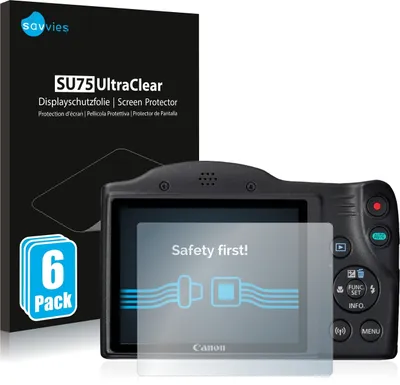 Produktbild von 6x Für Canon PowerShot SX430 IS Schutzfolie Savvies Displayschutz Display Schutz Folie Klar Transparent