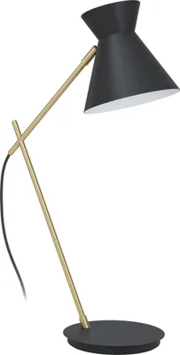 Produktbild von AMEZAGA Tischleuchte Tischbeleuchtung - L35,5 x B16 x H57,5 cm - schwarz, messing - 1X10W exkl. - IP20