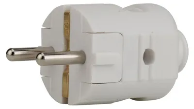 Produktbild von Schutzkontakt-Stecker mit Knickschutz, weiß