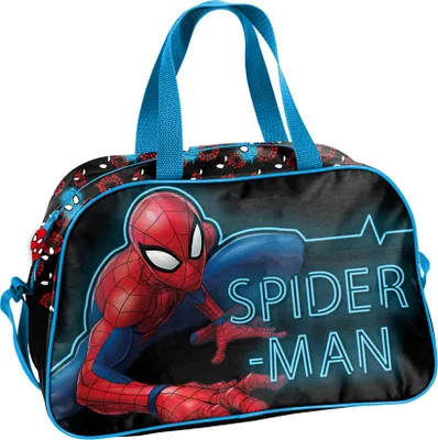 Produktbild von Marvel Spiderman Spider-Man Handtasche Sporttasche Trainingstasche Schultertasche Tasche Reisetasche Sport Bag inkl. leuchtender Anhänger