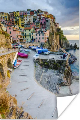 Produktbild von MuchoWow® Poster Sonnenuntergang über Manarola in Cinque Terre 60x90 cm - Wanddekoration