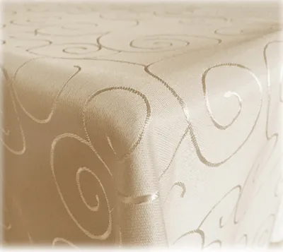 Zdjęcie produktu dla JEMIDI obrus z brązowymi ornamentami 31 rozmiarów i 7 kolorówObrus z brązowymi ornamentami kremowy 110x160