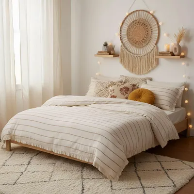 Produktbild von L'essentiel Maison, Ranforce Bettwäsche Set 135x200 cm, 100% Baumwolle, Creme & Braun