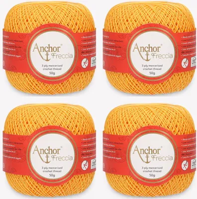 Obrázok produktu pre 4x Anchor Freccia 12 – jemná bavlnená priadza na filigránové háčkovanie (farba 00302)