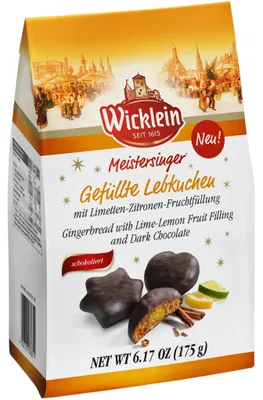 Zdjęcie produktu dla Wicklein Meistersinger, pierniczki nadziewane, limonka i cytryna, 175g