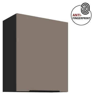Produktbild von Küchen Hängeschrank 60 cm ARIA Sandgrau ultra matt + Schwarz matt, hochwertige Fronten mit Anti Fingerprint Beschichtung Küchenzeile Küchenblock