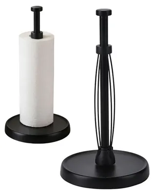 Küchenrollenhalter, einhändig bedienbar, Standmodell, 32 cm, schwarz