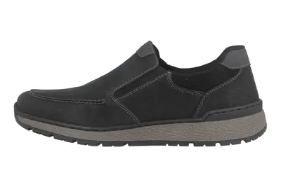 Produktbild von Rieker Herren Sneaker Slip-On Halbschuh extra weit Elastikeinsatz B9062, Größe:46 EU, Farbe:Schwarz