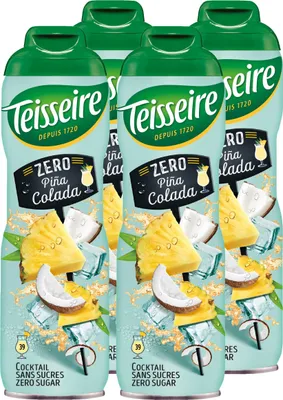 Produktbild von Teisseire Getränke-Sirup Pina Colada 0% 600ml - Cocktails (4er Pack)