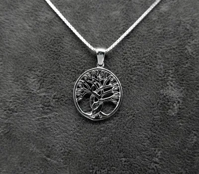 Produktbild von Silberkette Silber Kette 925 Silberkette Damen Halskette Lebensbaum Baum des Lebens 925 Silberkette und Lebensbaum Anhänger