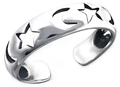 Produktbild von Zehenring Zehring Motiv Mond Sterne 925 Silber