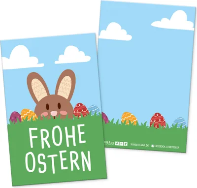 Produktbild von itenga 24 x Geschenkekarten Frohe Ostern Hasenbande in Visitenkartengröße