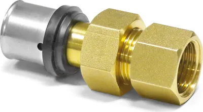 Obrázek produktu pro Pipetec lisovací přechodové šroubení dvoudílné z hliníkové kompozitní trubky 32 x 3 mm na 1" Vnitřní závit : 32 x 3 mm - 1 palec Velikost: 32 x 3 mm - 1 palec