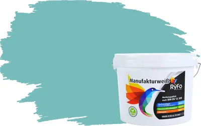 Produktbild von RyFo Colors Bunte Wandfarbe Manufakturweiß Lichtgrün 3l - weitere Grau Farbtöne und Größen erhältlich, Deckkraft Klasse 1, Nassabrieb Klasse 1