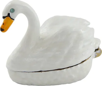 Produktbild von Original Metall-Geschenkbox mit Kristallen - Schwan - B0736-02