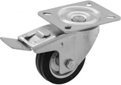 Produktbild von BKshop | Schwerlastrollen - Fi 200, 230 Kg | Lenkrollen, Transportroller, Schwarz - Gummirollen, Bockrollen, Möbelrollen, Transporthilfe Rollen