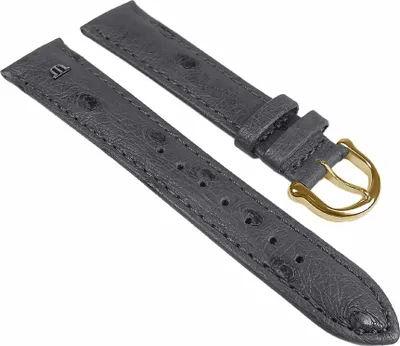Produktbild von Maurice Lacroix Uhrenarmband Straußenleder Grau 22634G, Stegbreite:19mm