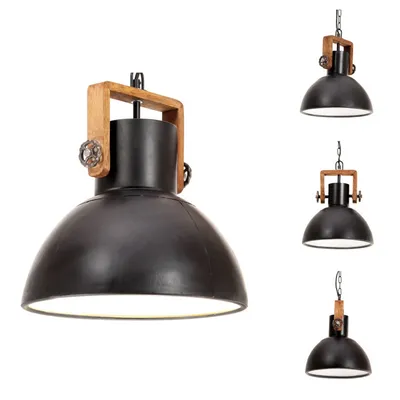 Zdjęcie produktu dla vidaXL Lampa wisząca styl industrialny 25 W czarna okrągła 30 cm E27 - Lampy