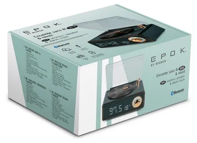Image de BigBen, haut-parleur Bluetooth rétro et réveil EPOK, vert