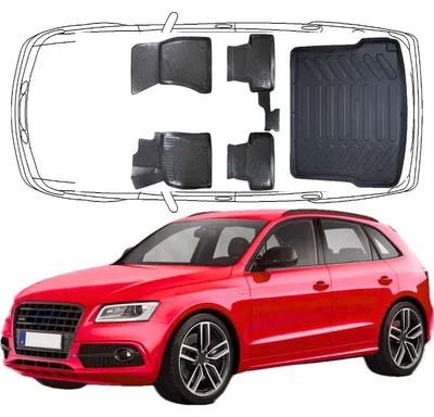 Produktbild von 3D Auto Fußmatten & Kofferraumwanne Set Kompatibel mit Audi Q5 8R 2008-2016