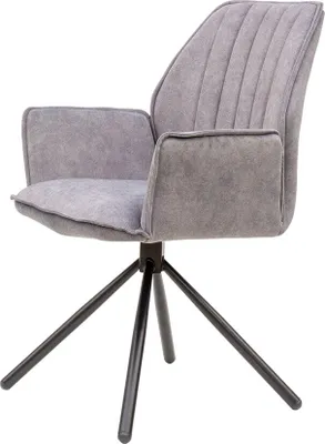 Obrázek produktu pro Jídelní židle JANSON, sada 2 kusů, 58x63x90 cm, světle šedá, čalouněná, kovové nohy