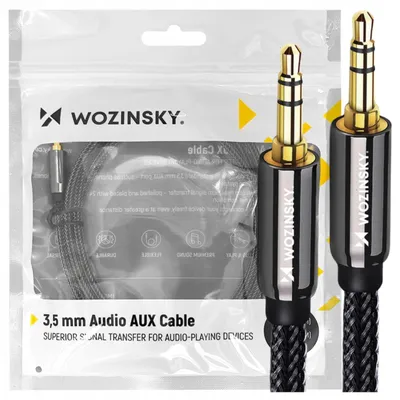 Produktbild von Wozinsky Universal-Miniklinkenkabel, 2x AUX-Kabel, 2 m, schwarz