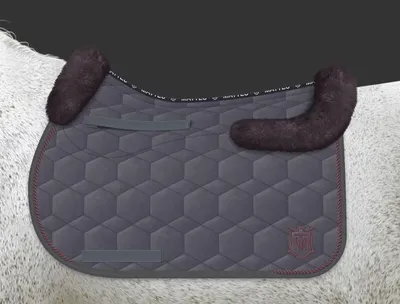 Image de Chabraque Mattes VS en velours ardoise avec peau de mouton Gr. L fourrure prune