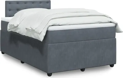 Produktbild von Design Möbel Boxspringbett mit Matratze Dunkelgrau 120x200 cm Samt - Klassische Betten DE96830438
