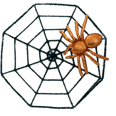 Produktbild von Spinnennetz mit goldener Deko-Spinne