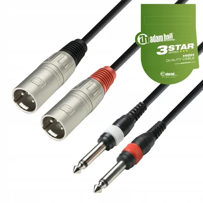 Productafbeelding van Adam Hall K3TMP0100 audiokabel, 2x XLR naar 2x tulp (Cinch), 1 meter