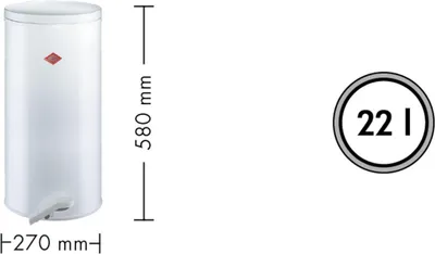 Image de WESCO 127531-03 GASTRO Poubelle à pédale 127 en ARGENT NEUF de 22 litres / Poubelle à pédale / Poubelle