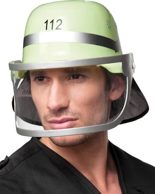 Produktbild von Feuerwehrhelm 112 – Verstellbarer Notfall Helm mit Visier für Kostüm & Karneval
