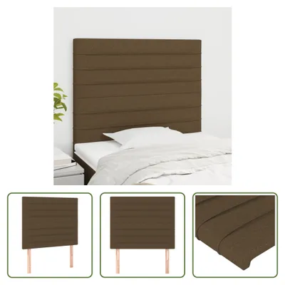 Produktbild von The Living Store Kopfteile 2 Stk. Dunkelbraun 90x5x78/88 cm Stoff