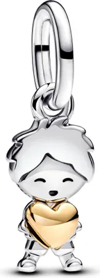 A close-up studio shot of a Pandora charm.