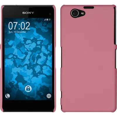 Produktbild von PhoneNatic Case kompatibel mit Sony Xperia Z1 Compact - Hülle rosa gummiert Hard-case + 2 Schutzfolien
