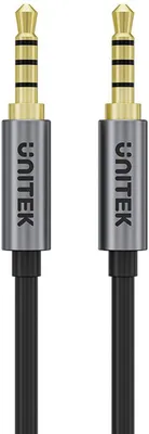 Produktbild von Unitek AUX-Klinkenkabel 3,5 mm Stecker auf Stecker, 1 m, Y-C926ABK