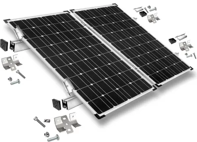 Produktbild von Befestigungskit mit Trapezklemmen für Blechdach 2 Solarpanel Rahmenhöhe 35mm